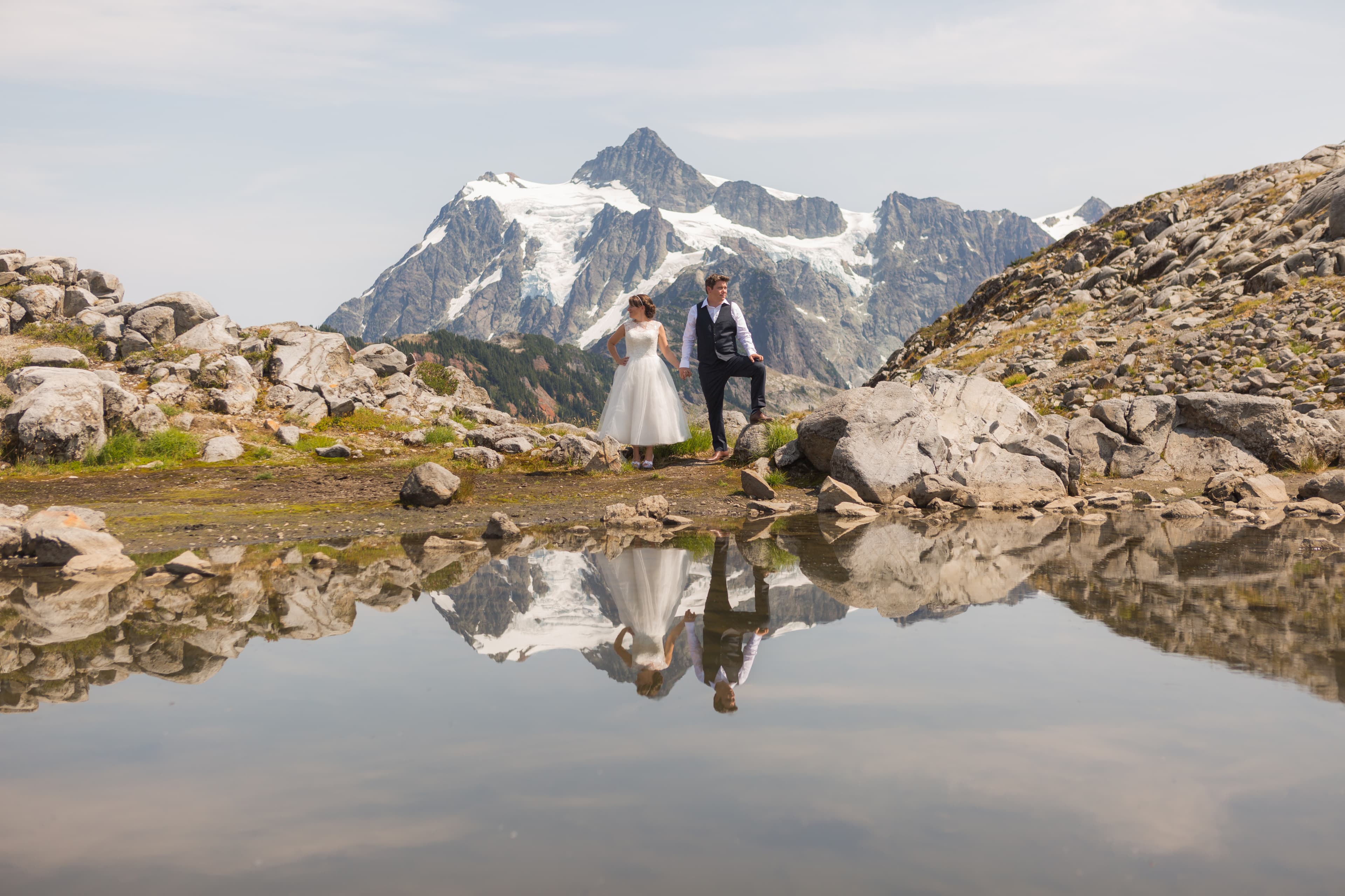 wedding couple on a mountain