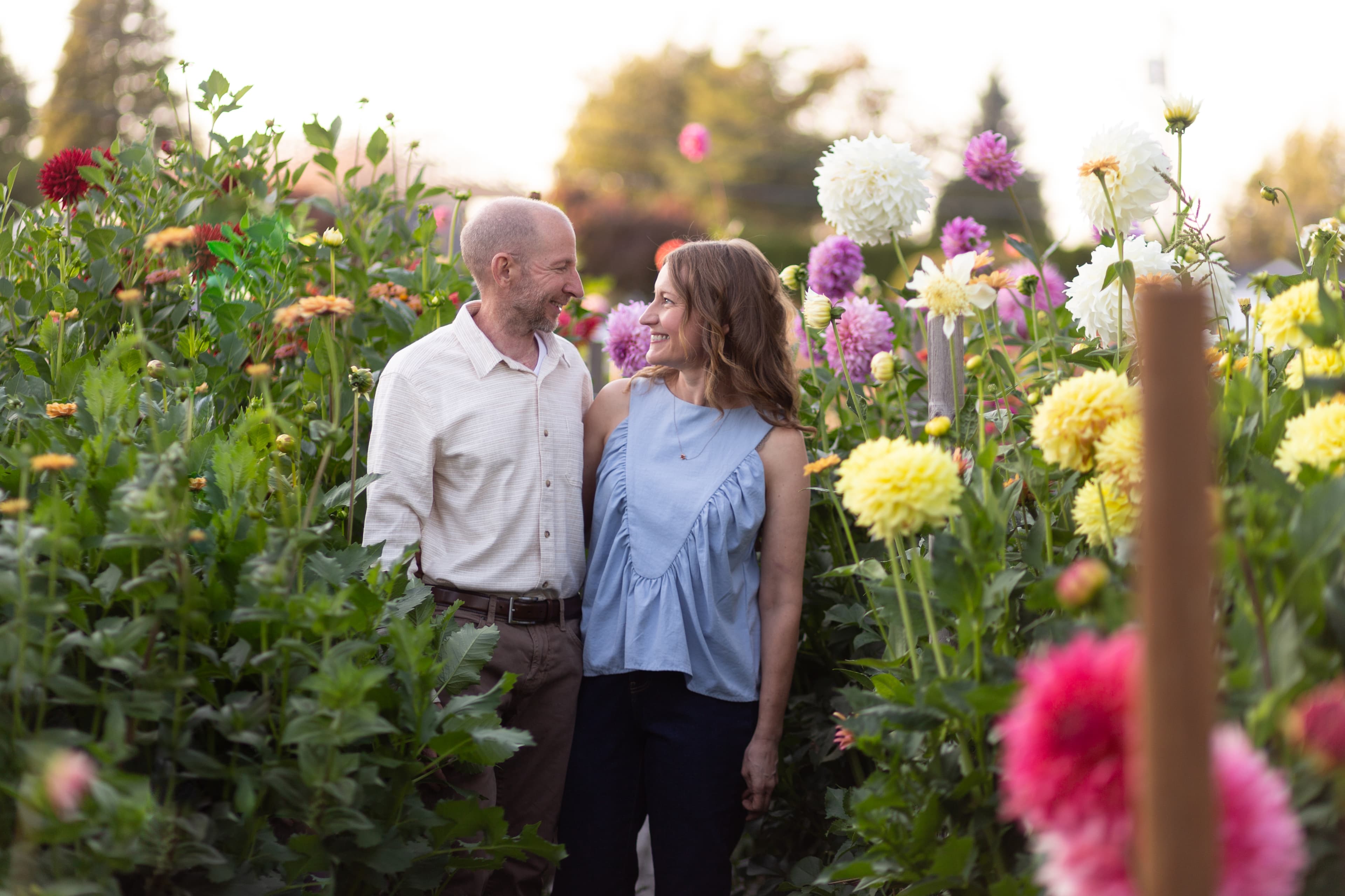 Wedding couple in a riverbed